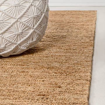 Olivier Rustic Beach House Wide Ticking Stripe Jute Area Rug